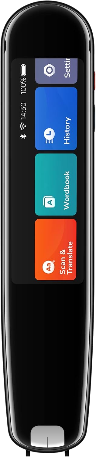 Exam Reader Pen | Dictionary Electronic Mobile Scanning Pen Translator | OCR Digital Exam Reader Pen Scanner (Pen 2 Pro (Chinese Interface), Black)