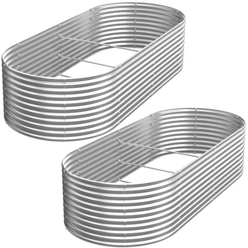 2 Pack 6x3FT Tall Galvanized Raised Garden Bed Outdoor,Metal Garden Bed for Vegetables,Steel Raised Beds for Gardening,Above Ground Garden Box for Flower-TA0