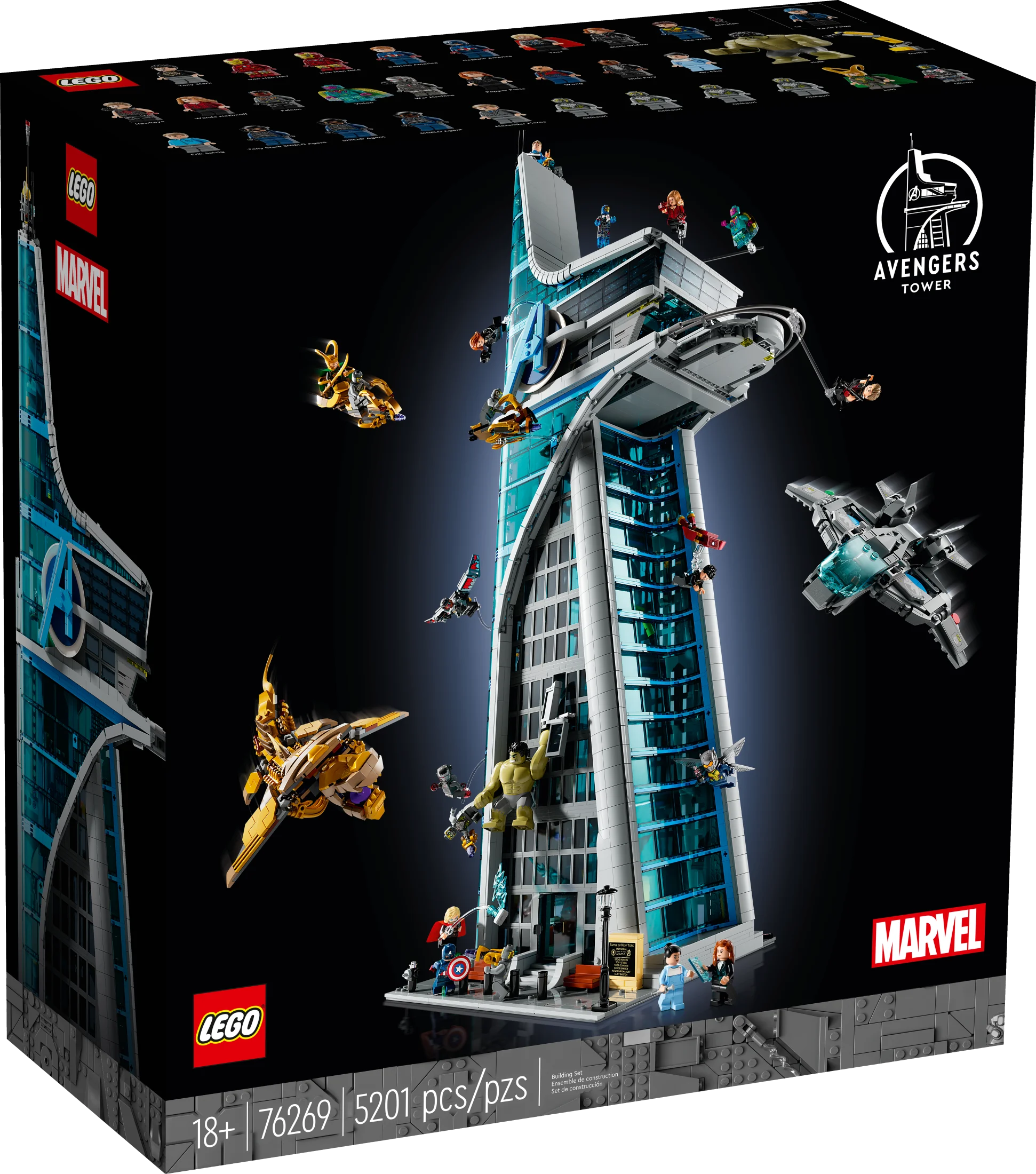 LEGO Marvel Avengers Tower Building Kit, Detailed Recreation of the Iconic HQ Featuring Classic Movie Scenes, 31 Figures and Authentic Accessories, Gift for Marvel Fans and Model-Makers, 76269