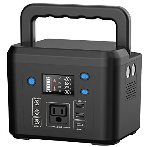 powkey Portable Power Station 800W with 3 AC Outlets, 110V/740Wh Solar Generator(Solar Panel Optional), 200,000mAh Emergency Backup Lithium-ion Battery for Outdoors Travel RV Trip Camping CPAP Machine