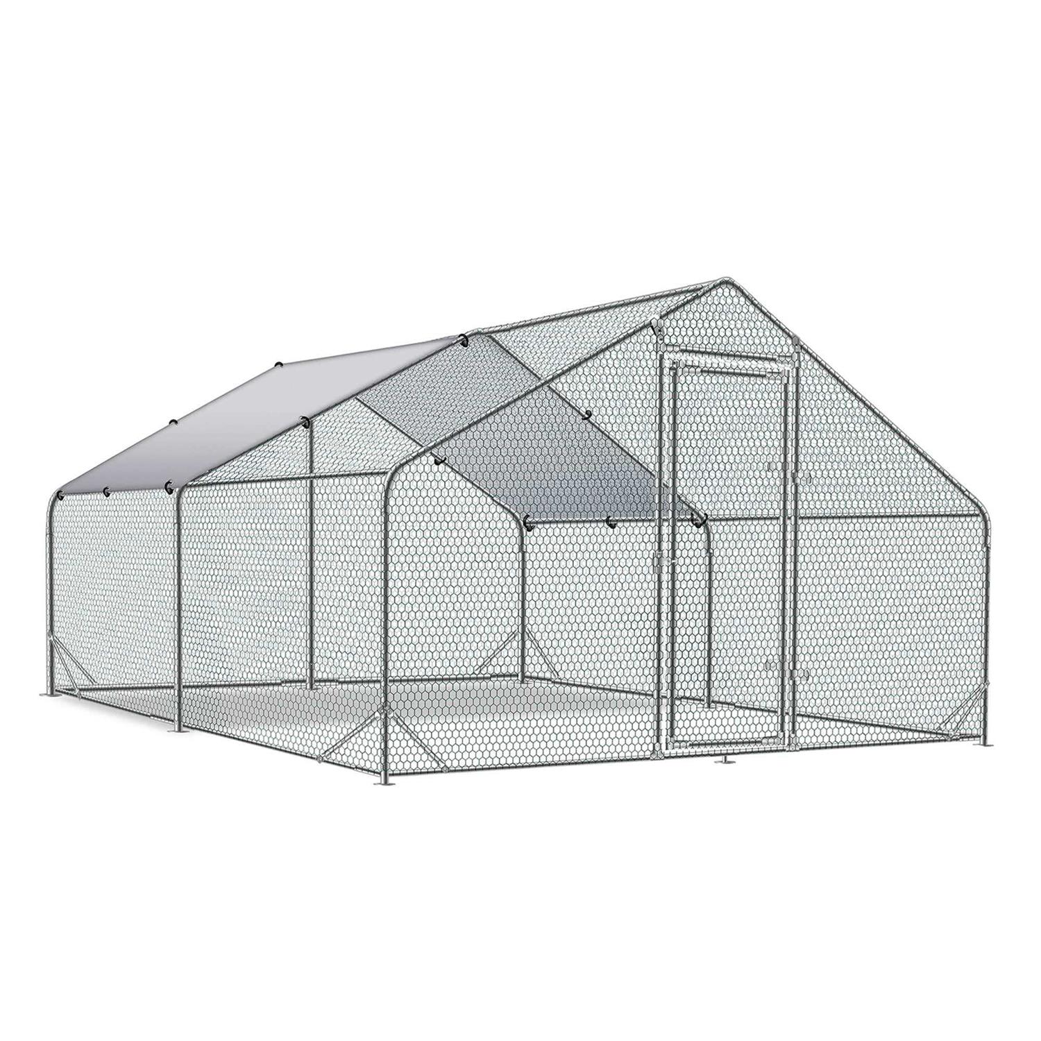 Tolead Large Metal Chicken Coop Upgrade Tri-Supporting Wire Mesh Chicken Run with Water-Resident - Pet Supplies online store