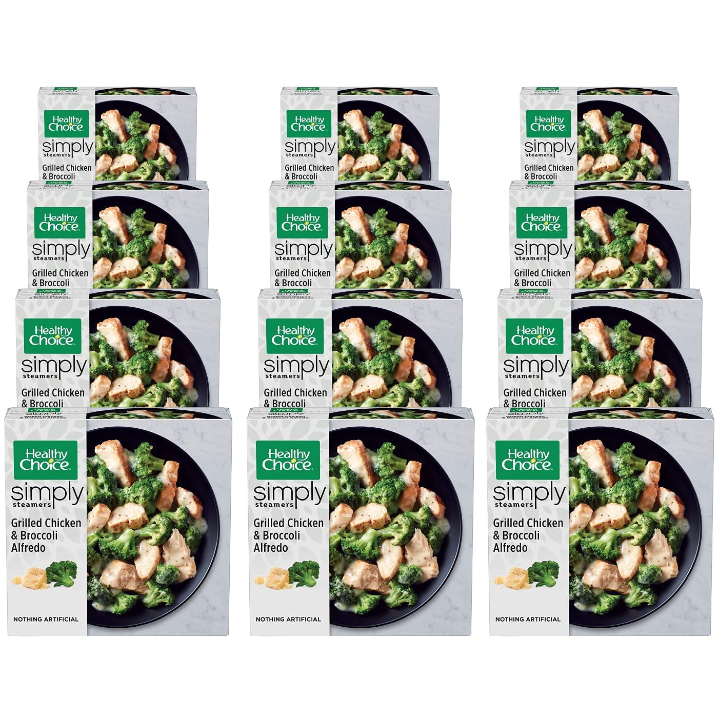 Healthy Choice Simply Steamers Grilled Chicken Breasts & Broccoli Alfredo - Frozen Meal - Nothing Artificial - 12 Pack (9.15 Oz Each) - Ready Set Gourmet Donate a Meal Program