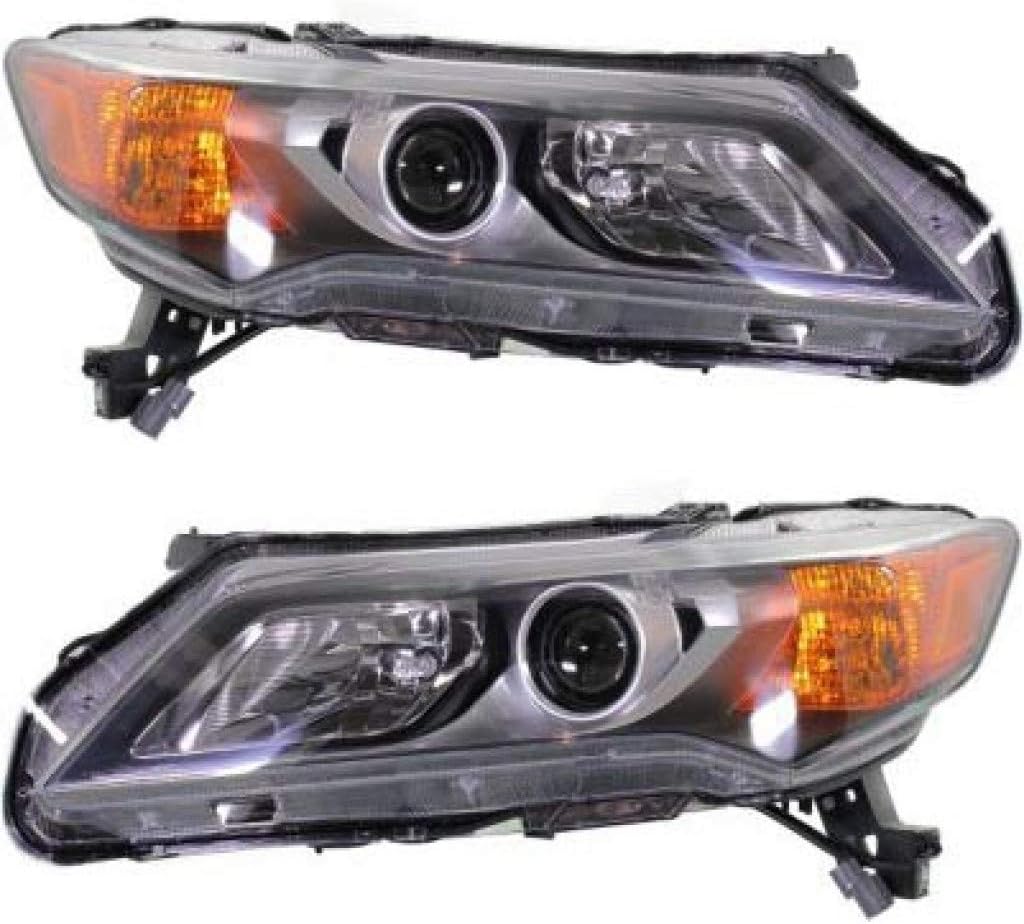 For Acura ILX Headlight Assembly 2013 2014 2015 Driver and Passenger Side Pair/Set | Halogen | AC2502121 + AC2503121 | 33150TX6A02 + 33100TX6A02