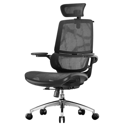 SIHOO M59AS Ergonomic Office Chair, Desk Chair with 3D Flip-up Armrests, Computer Chair with Dual Back Design and Adaptive Dynamic Lumbar Support