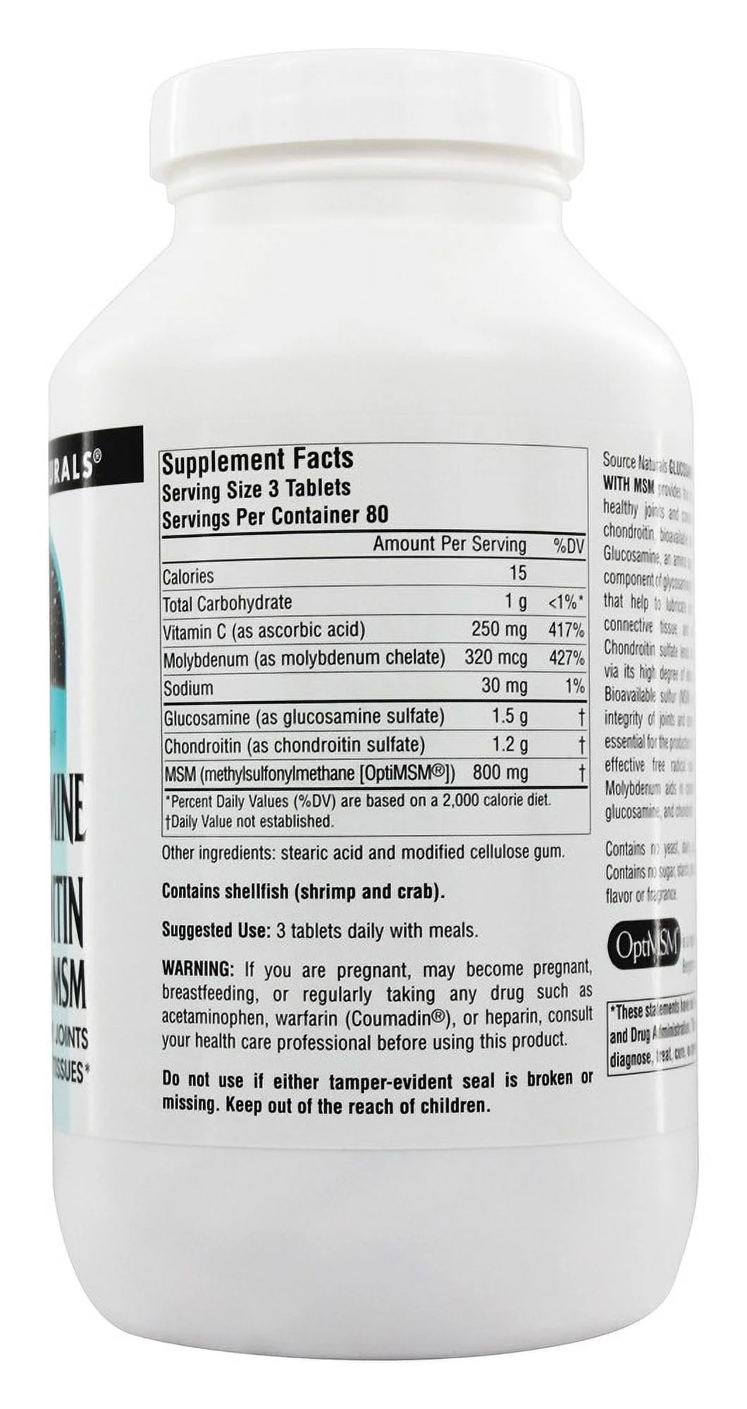 Source Naturals Glucosamine Chondroitin Complex With MSM, 240 Tablets