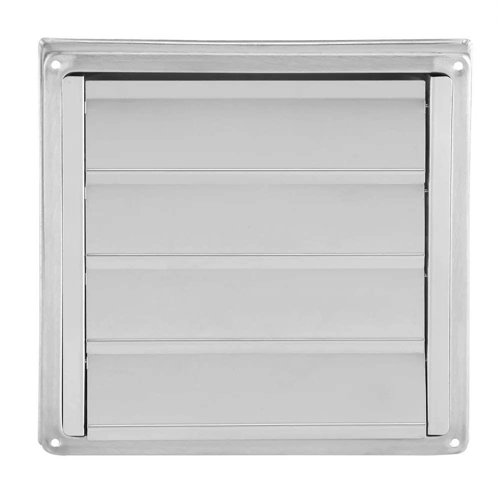 Dryer Vent Cover - 100mm Stainless Steel Wall Vent Moving Flaps Square Tumble Dryer Extractor Fan Outlet Airflow Vent Replacement Hood with Weather Proof Louvre