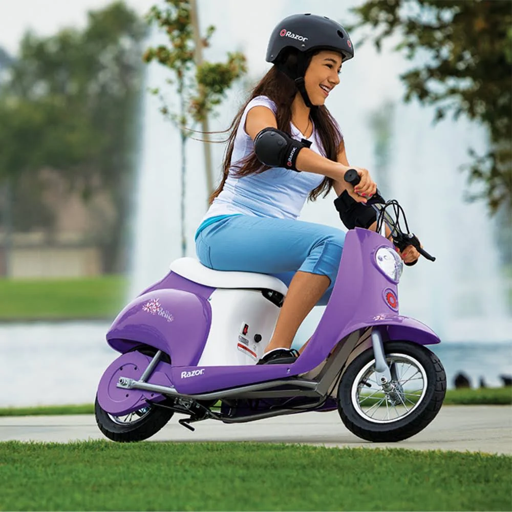 Razor Pocket Mod Miniature Euro 24V Electric Retro Scooter, Purple