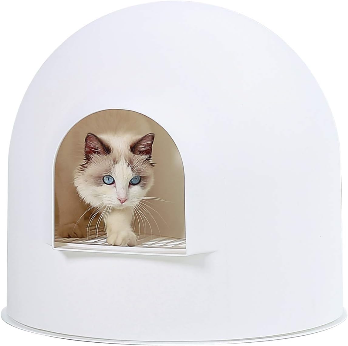 pidan Igloo Cat Litter Box Dome Litter Box Extra Large Igloo Litter Box Dog Proof Kitty Litter Box Furniture with Modern Minimalist Design, Litter Box Furniture Dot Design Award 2016