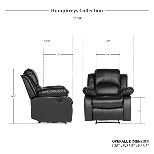 Lexicon Humphreys Wall-Hugger Manual Reclining Chair, Brown