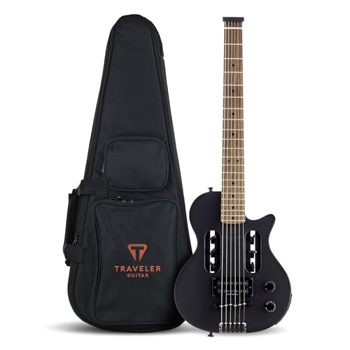 Traveler Guitar 6 String Solid-Body Electric Guitar, Right, Black Matte (EG1B BKM)