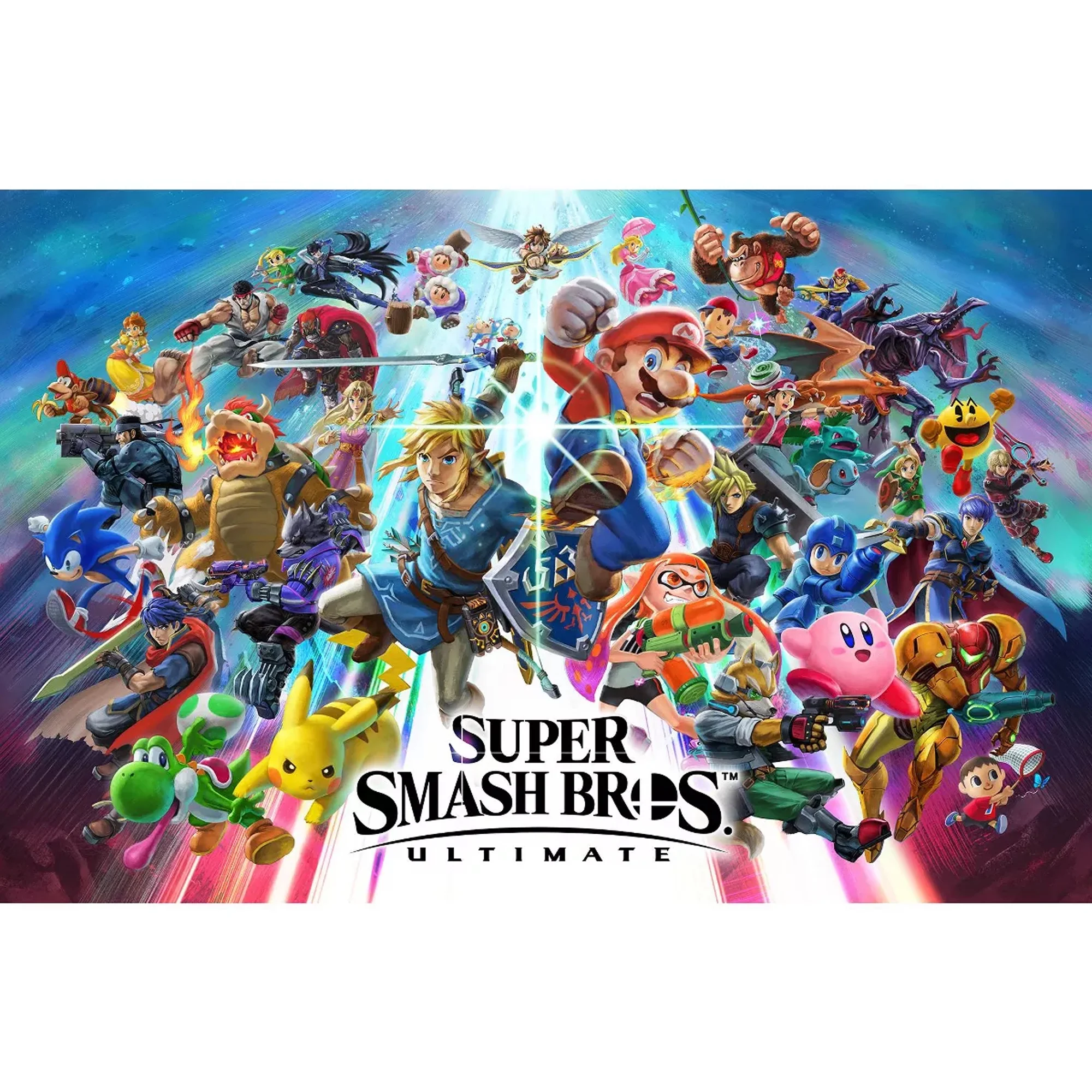 Nintendo Switch OLED Super Smash Bros. Ultimate Bundle: Gray Console, Super Smash Bros. & Membership with Triangle Strategy with Mytrix Wireless Pro Controller Sakura Pink and Accessories