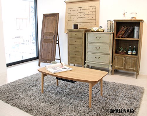 AZUMAYA Kotatsu Heater Folding Legs Table W36.0 x D20.0 x H14.5 Inches Natural Oak and Rubber Wood Material Home and Living Herringbone Pattern Table Top Wood Brown Color KT-111