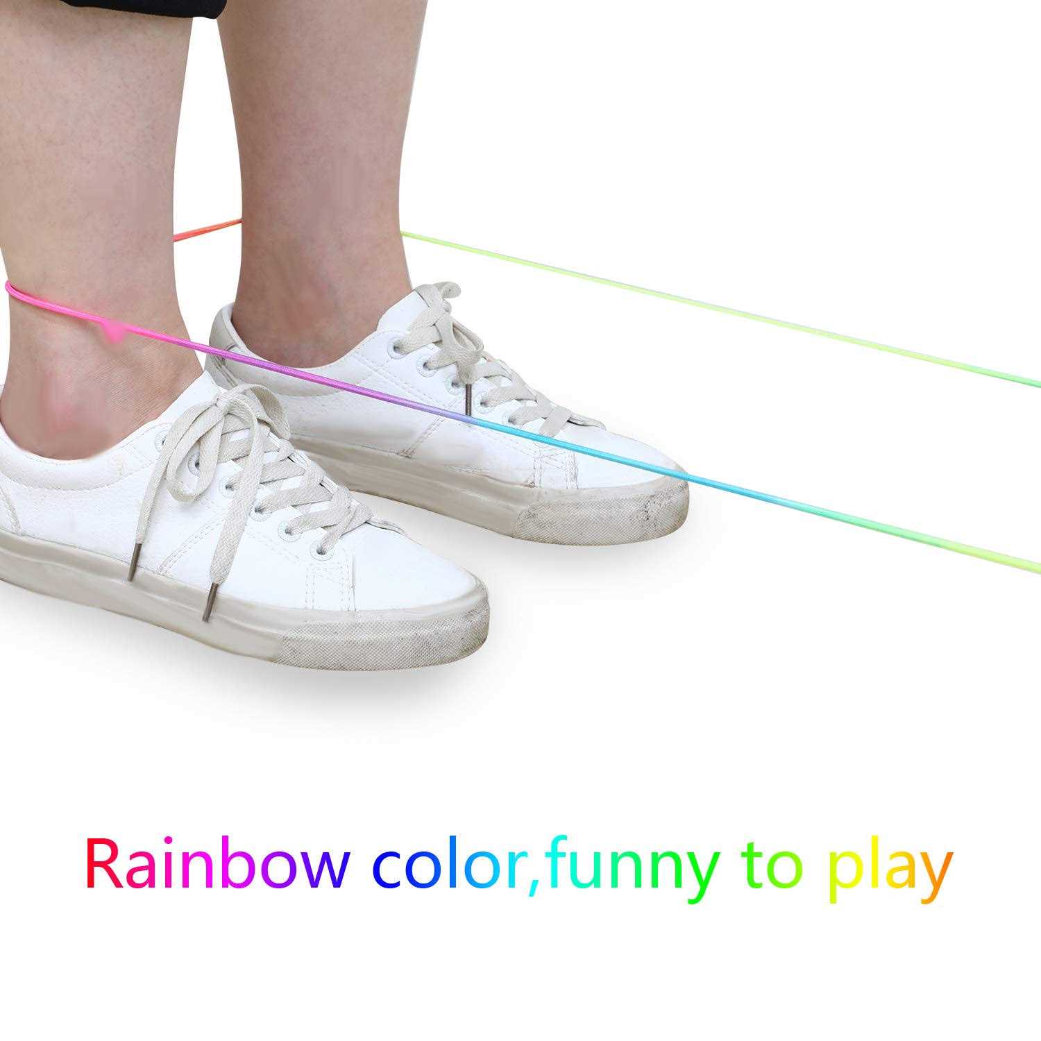 5 Pieces Chinese Jump Ropes Colorful Stretch Rope Elastic Fitness Game for Outdoor Exercise - Sports Supplies Online Store