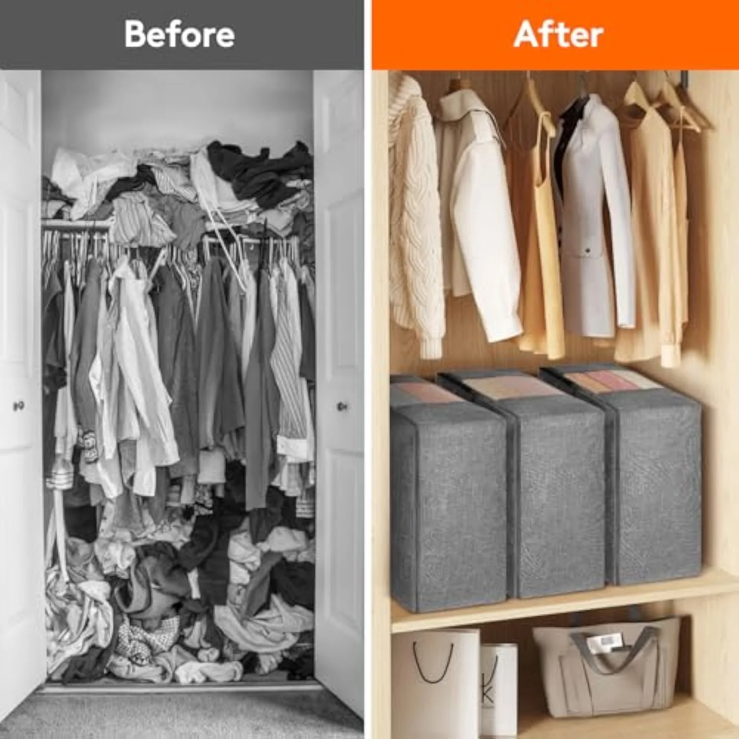 105L Comforter Storage Bag, 2 Pack Folable Storage Bins with Lids for Quilt, Duvet, Extra Large Bedding Storage Bags with Zippers and Handles, Clothes Organizers and Storage with Clear Window