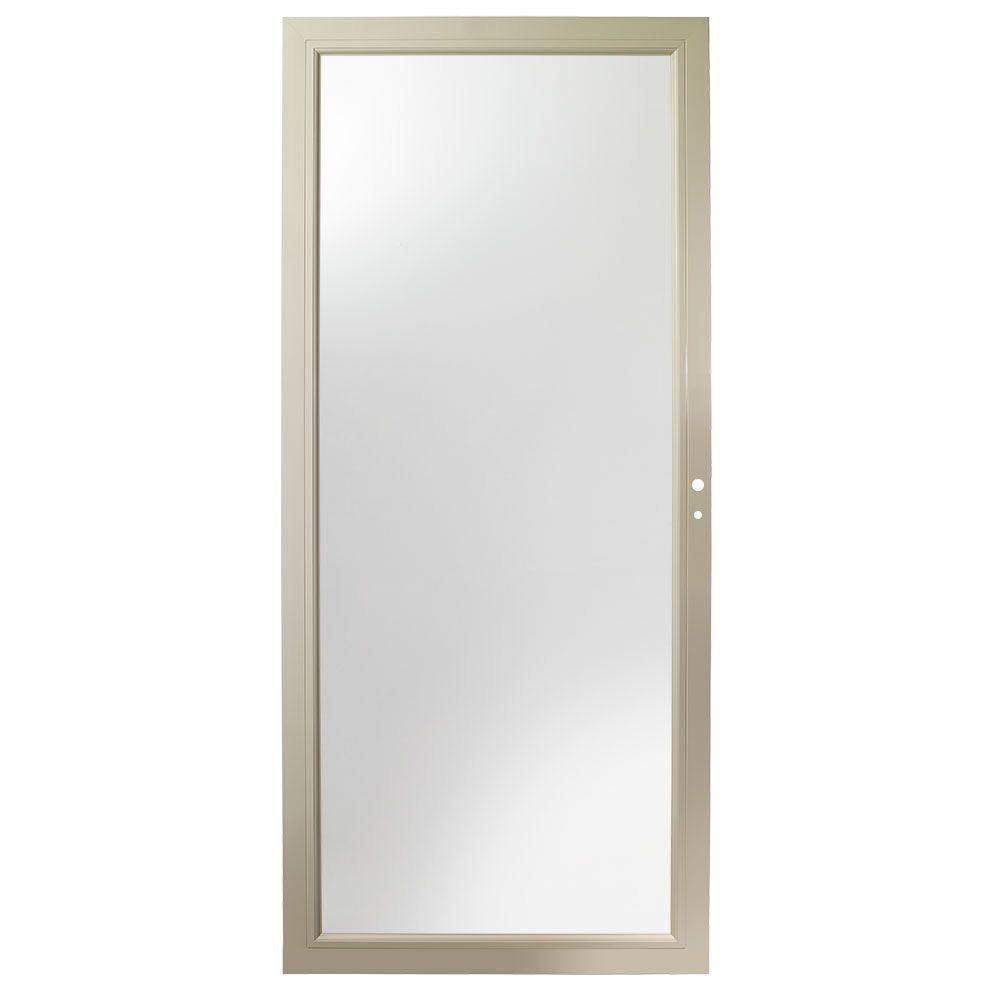 Andersen 36 in. x 80 in. 3000 Series Sandtone Right-Hand Fullview Easy Install Aluminum Storm Door