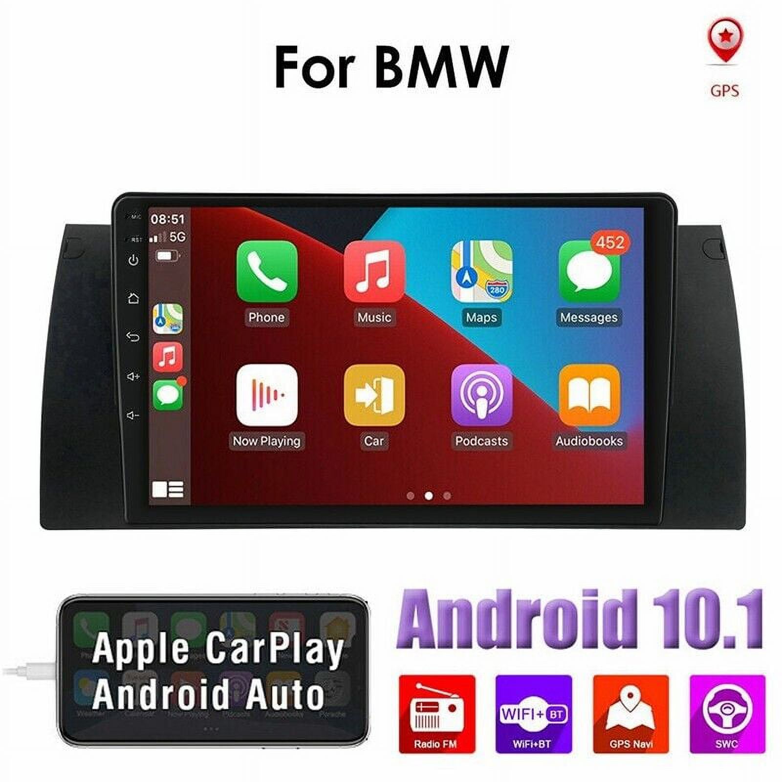 Apple Carplay Android 10 Bluetooth Car Stereo Radio System For BMW E39 525i 528i 530i 540i X5 E53 M5