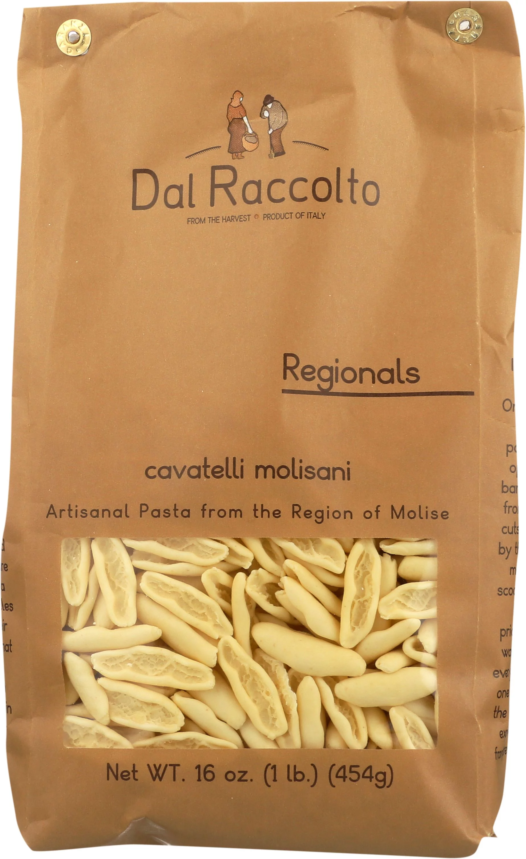 Dal Raccolto Cavatelli Molisani Italian Pasta, 1.0 Pound Bag (4 Pack)