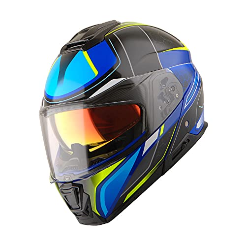 Martian Motorcycle Modular Full Face Helmet Flip up Dual Visor Sun Shield: HG362 Matt Black