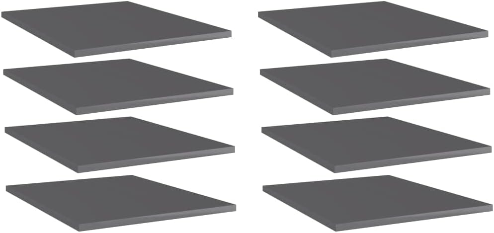 Bookshelf Boards,Shelf cabinets Organizers Storage Shelving Wall Decor Suitable for Storeroom Drawing Room Kitchenette Bathroom 8 pcs High Gloss Gray 15.7