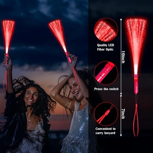 60 PCS White Fiber Optic Wands Glow Fiber Wands Bulk LED Light Up Wands with 3 Flashing Modes LED Flashing Sticks for Halloween Christmas Valentine's Day July 4th Wedding Bridal Shower Birthday