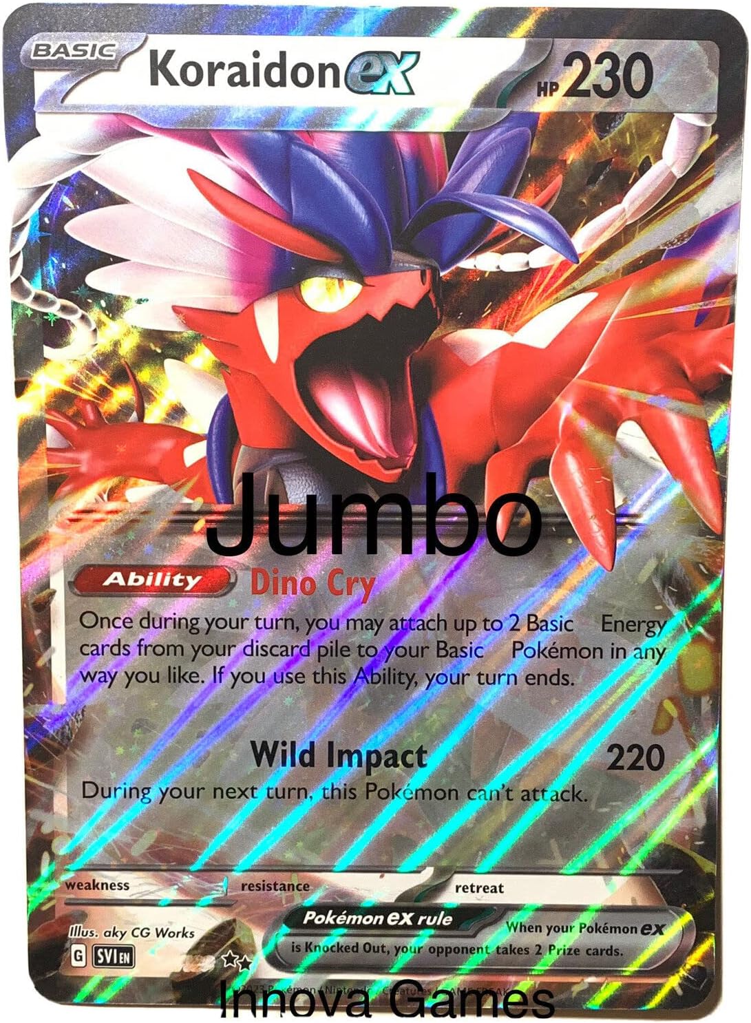 Pokemon Jumbo Card - Koraidon EX - Scarlet & Violet - Oversize Holo Foil