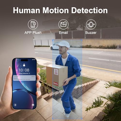 Wireless Security Camera System, 10CH 5MP NVR with 4 3MP Cameras, 1TB HDD, Night Vision, Motion Detection, Indoor/Outdoor Video Surveillance, Free App (3MP-1TB Hard Drive)