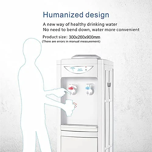 Water Dispenser, 5 Gallon Top Loading Water Cooler, Plastic Water Cooler Dispenser with Child Safety Lock & Cabinet, White (RJVWD02AEWT)