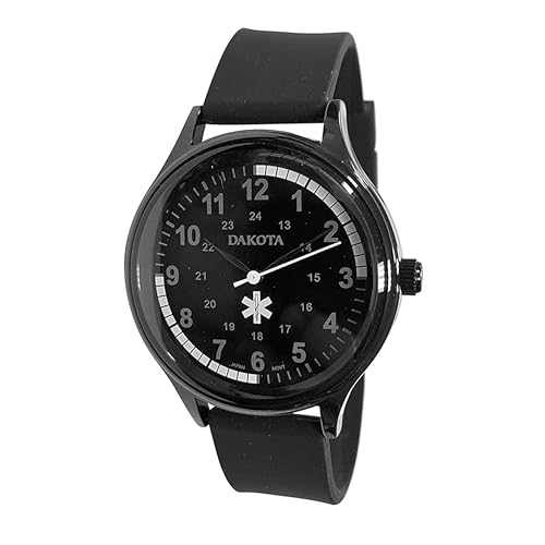 Dakota Nurse Watch for Nurse, Doctor, EMT and Medical Students – Scrub Watch, Easy Read Dial, Military Time with Second Hand, Silicone Band, Water Resistant, Men and Women Nurse Watches