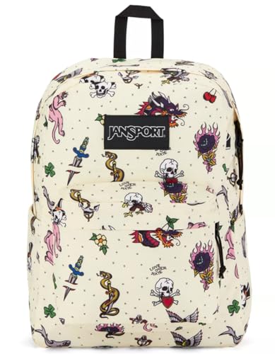 JanSport Superbreak Plus Backpack - Work, Travel, or Laptop Bookbag with Water Bottle Pocket - Lemon