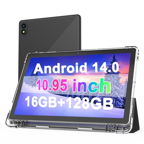 Android 15 Tablet 10 inch, 12GB RAM+64GB ROM/1TB Expand, 2 in 1 Tablets with Keyboard Case Mouse Stylus, 1.8GHz Quad-core Processor, 1280*800 IPS HD Touch Screen, 8MP Camera, 5G Wi-Fi 6 BT5.0 Computer