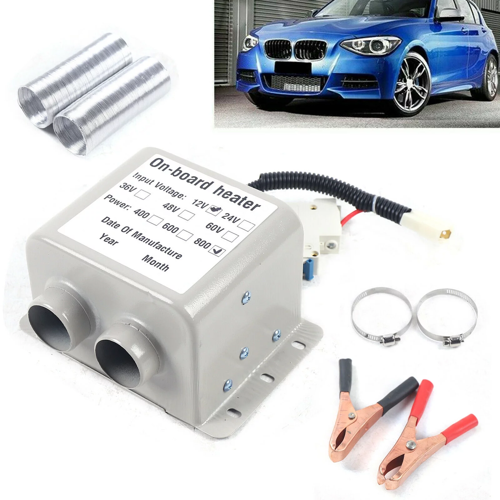 FETCOI 800W Electric Car Heater 12V DC Heating Fan Defogger Defroster Demister