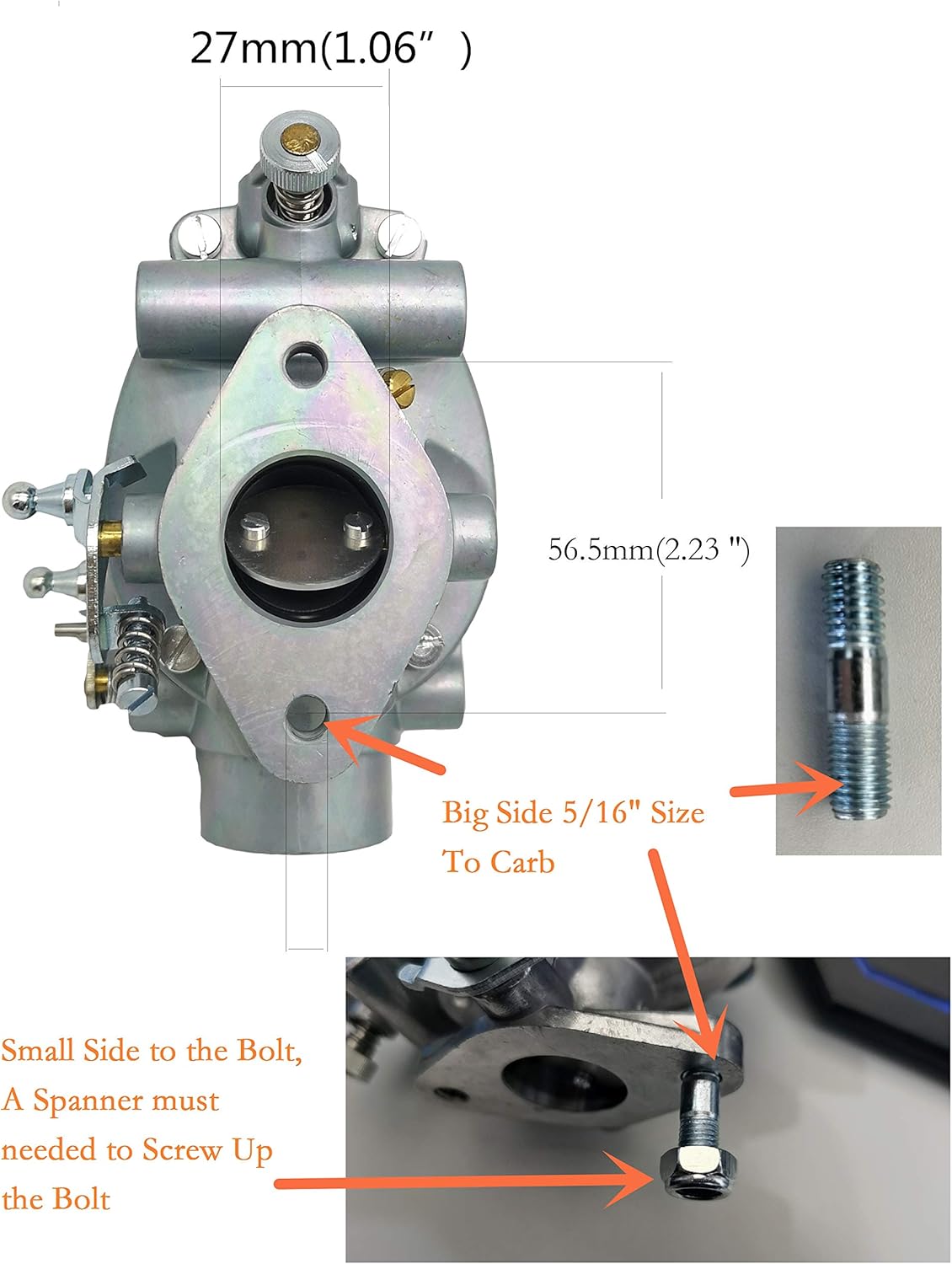 mdairc 8N9510C 9N9510A B3NN9510A heavy duty Carburetor Replacement for Ford Tractor 2N 8N 9N Heavy Duty TSX33 TSX241A TSX241B TSX241C B3NN9510A 9N9510A, For Zenith 13876 0-13876