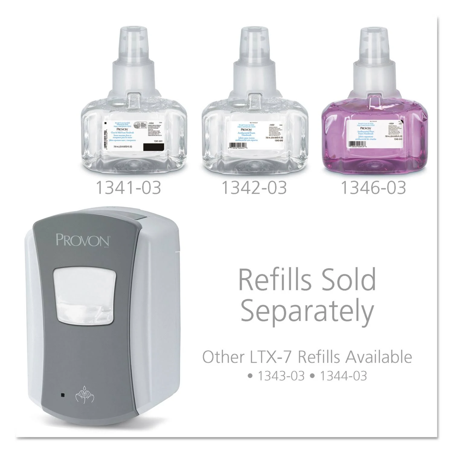 Provon LTX-7 Dispenser 700ml Gray/White 4/Carton