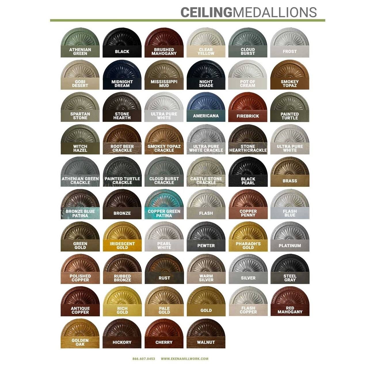 24 inchw x 20 1/2 inchh x 1 1/8 inchp Waltz Ceiling Medallion (Fits Canopies Up to 5 1/4 inch), Hand-Painted Black Pearl