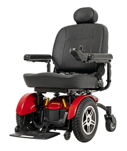 Pride Jazzy Elite HD Power Wheelchair, 450 Lbs. Weight Capacity, with 5-Year Extended Warr (Red, 22