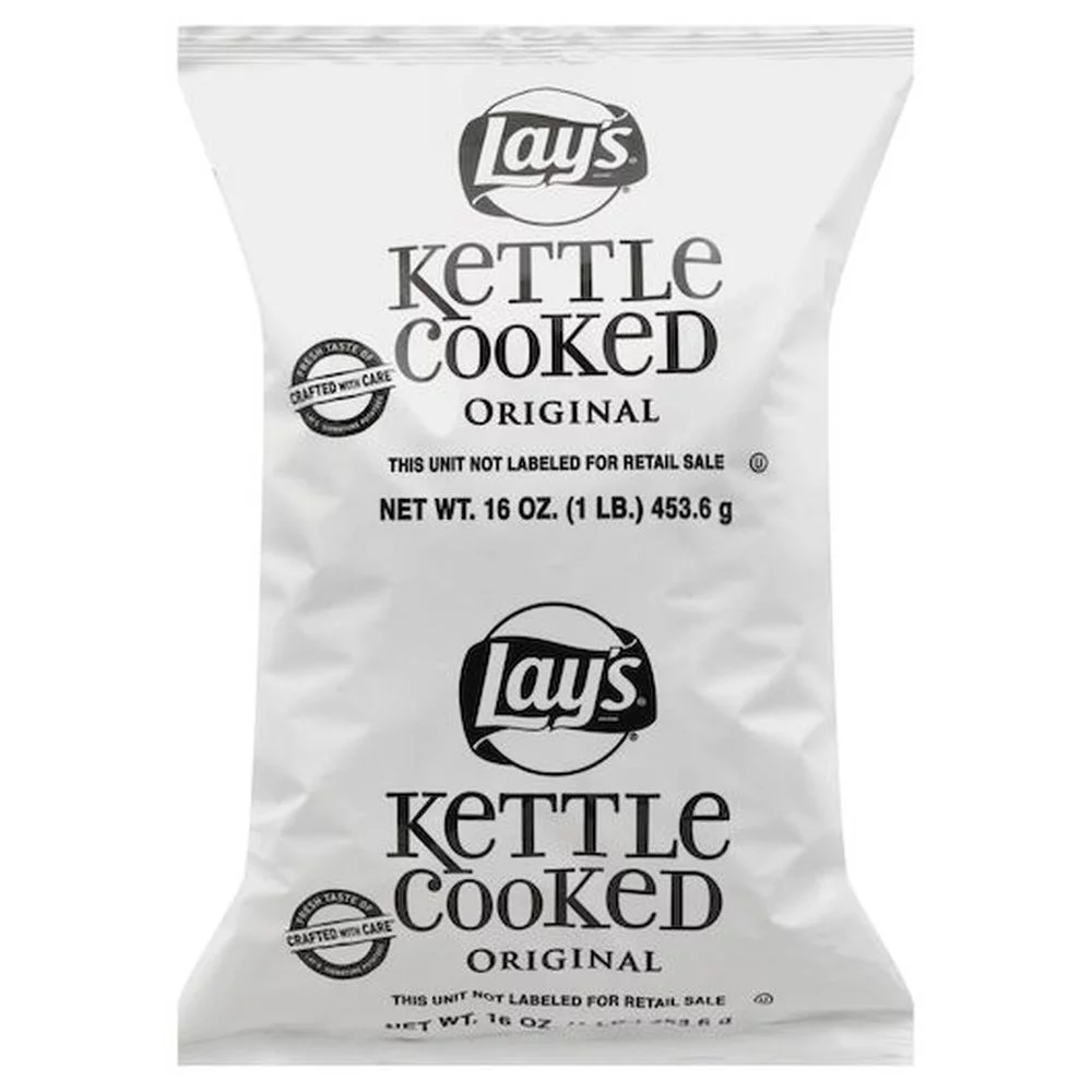 Lays Regular Kettle Potato Chips, 1 Pound -- 8 per Case.