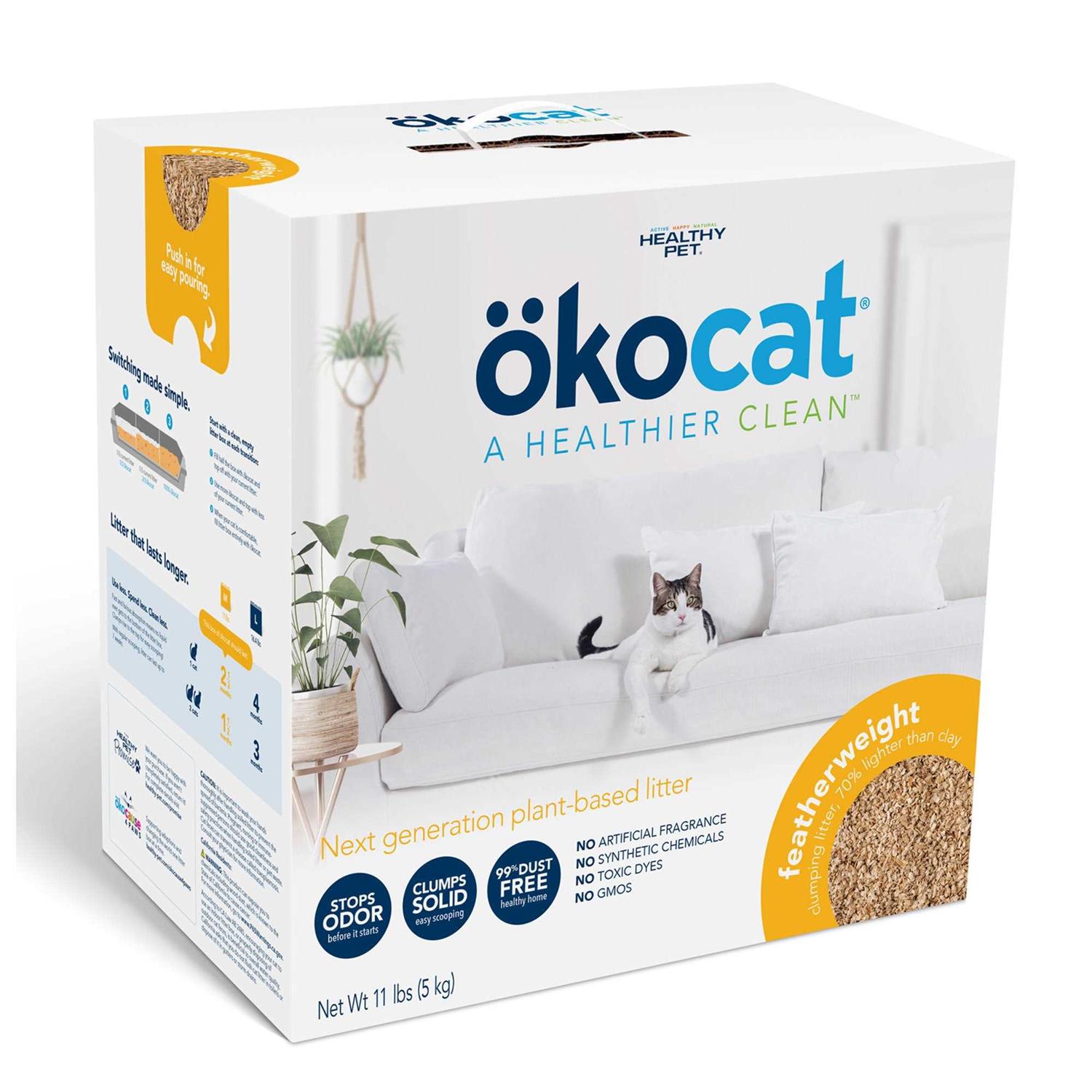 Okocat Unscented Featherweight Clumping Wood Cat Litter - Pet Supplies online store