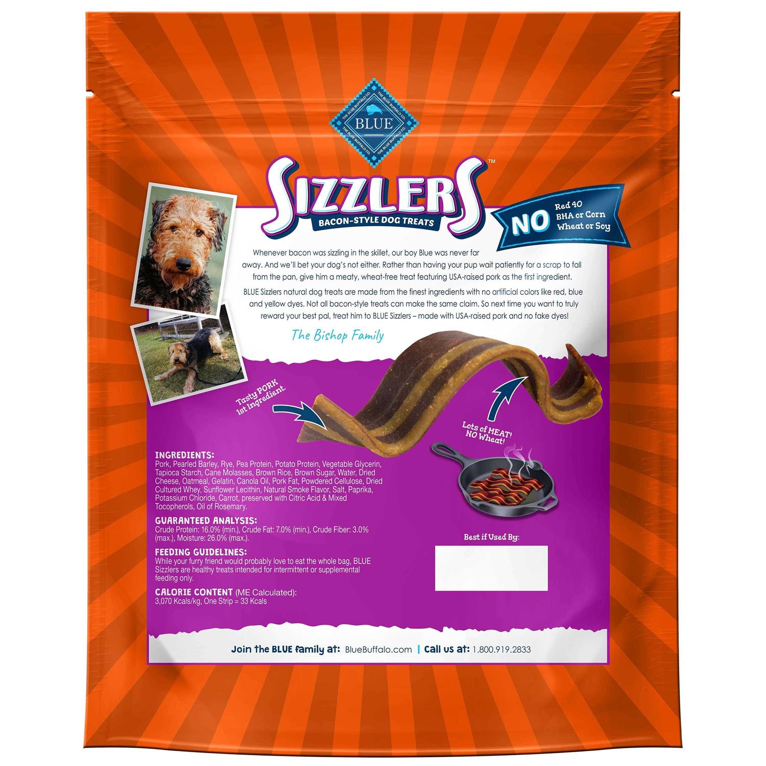 Blue Buffalo Sizzlers Bacon-Style Dog Treats - Pet Supplies online store