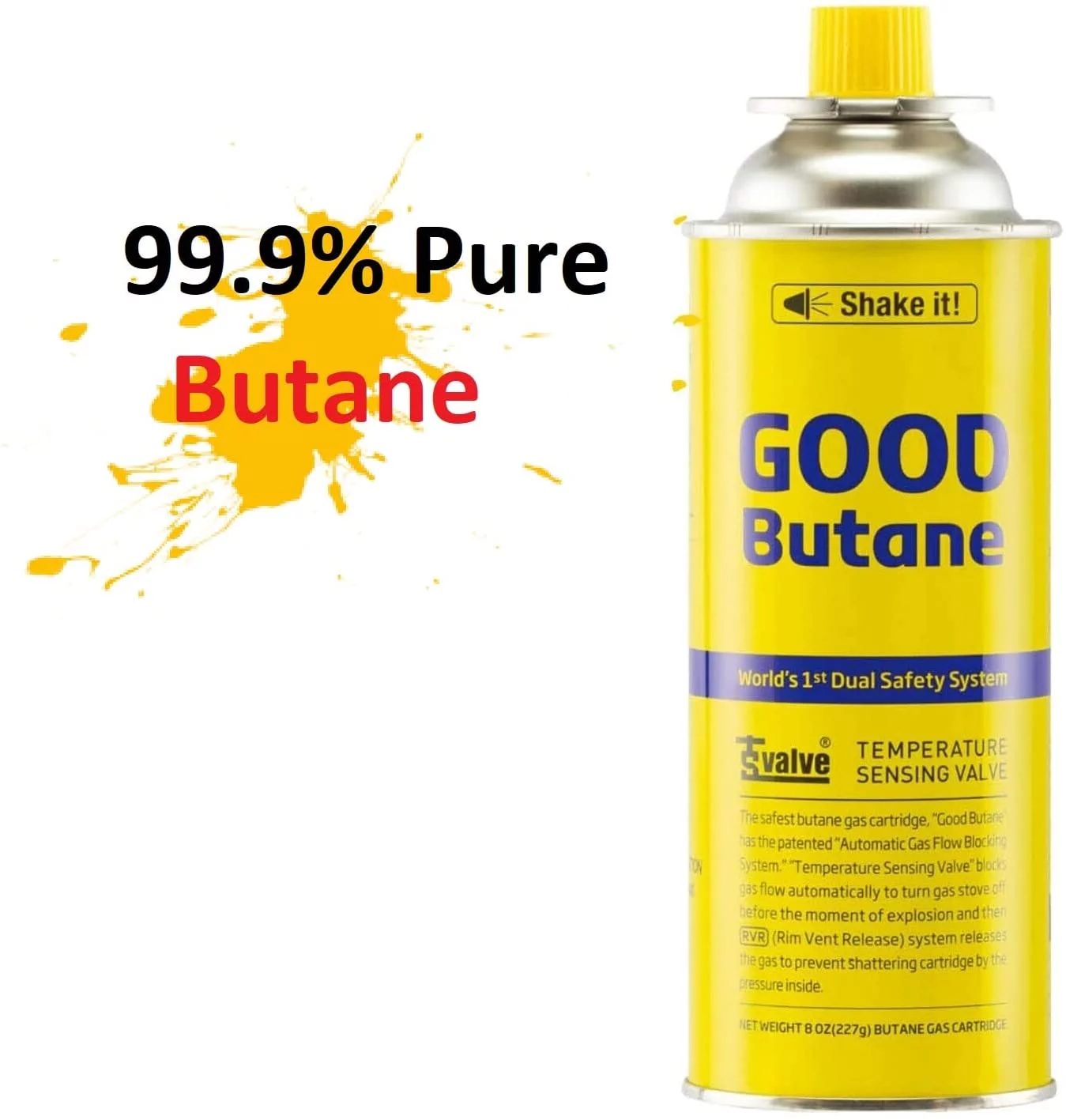8 Pack - Camping Fuel Canisters for Portable Gas Stoves - UL/TSV/RVR Safety Certified - Made in Korea