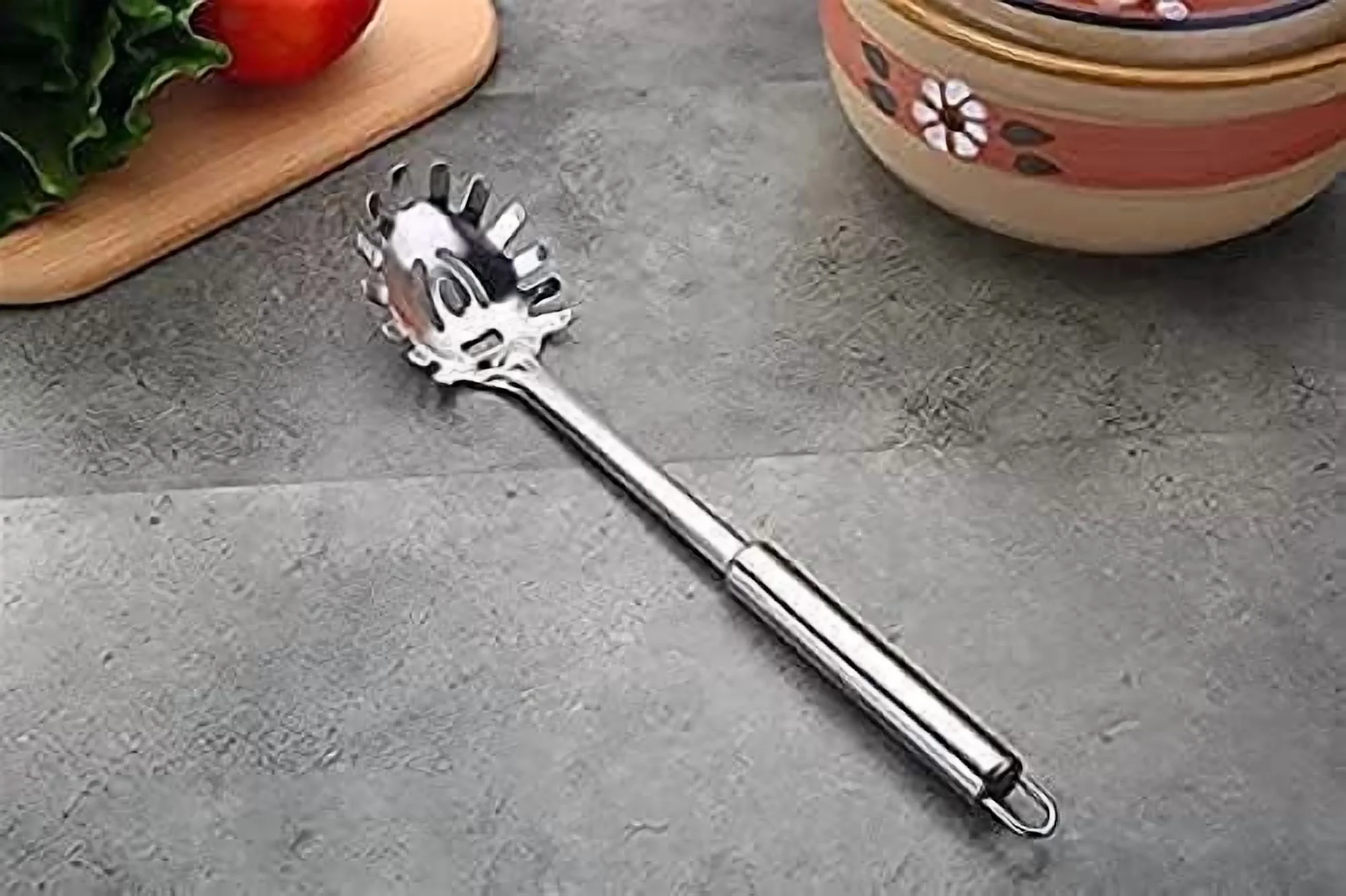 2-Piece Spaghetti Set, Stainless Steel Pasta  & Tongs, Heat Resistant, 12 Inch