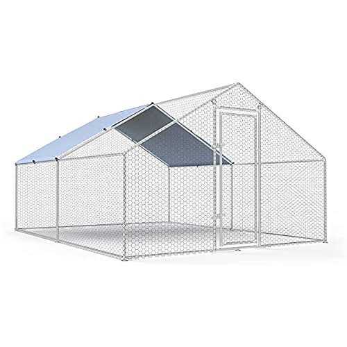 iclbc Large Metal Chicken Coop Walk-in Poultry Cage Chicken Run Pen Dog Kennel Duck House with Waterproof and Anti-Ultraviolet Cover for Outdoor Farm - Pet Supplies online store