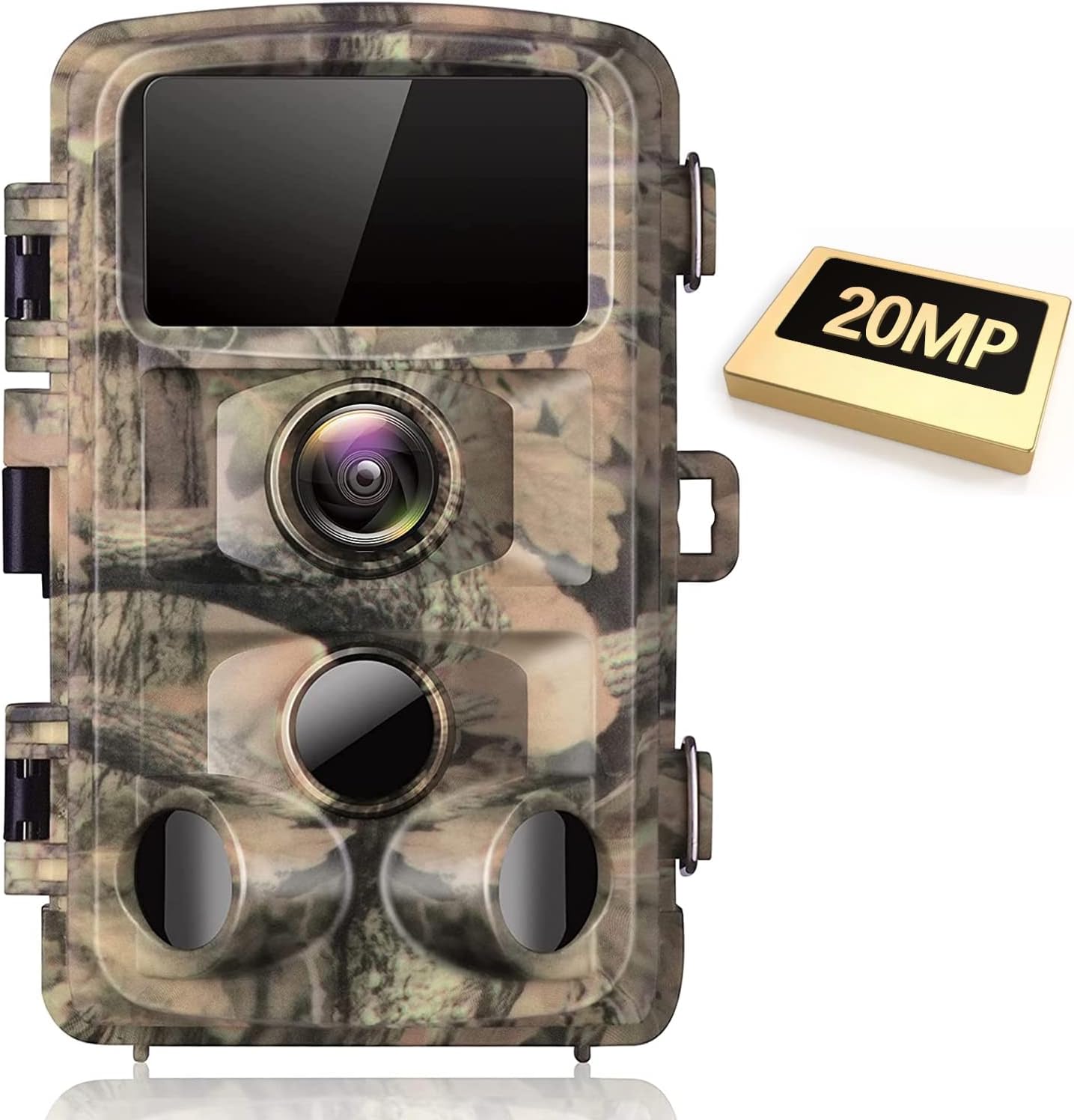 Trail Camera 20MP 1080P Waterproof Game Hunting Cam with 3 Infrared Sensors Motion Activated Night Vision for Wildlife Monitoring