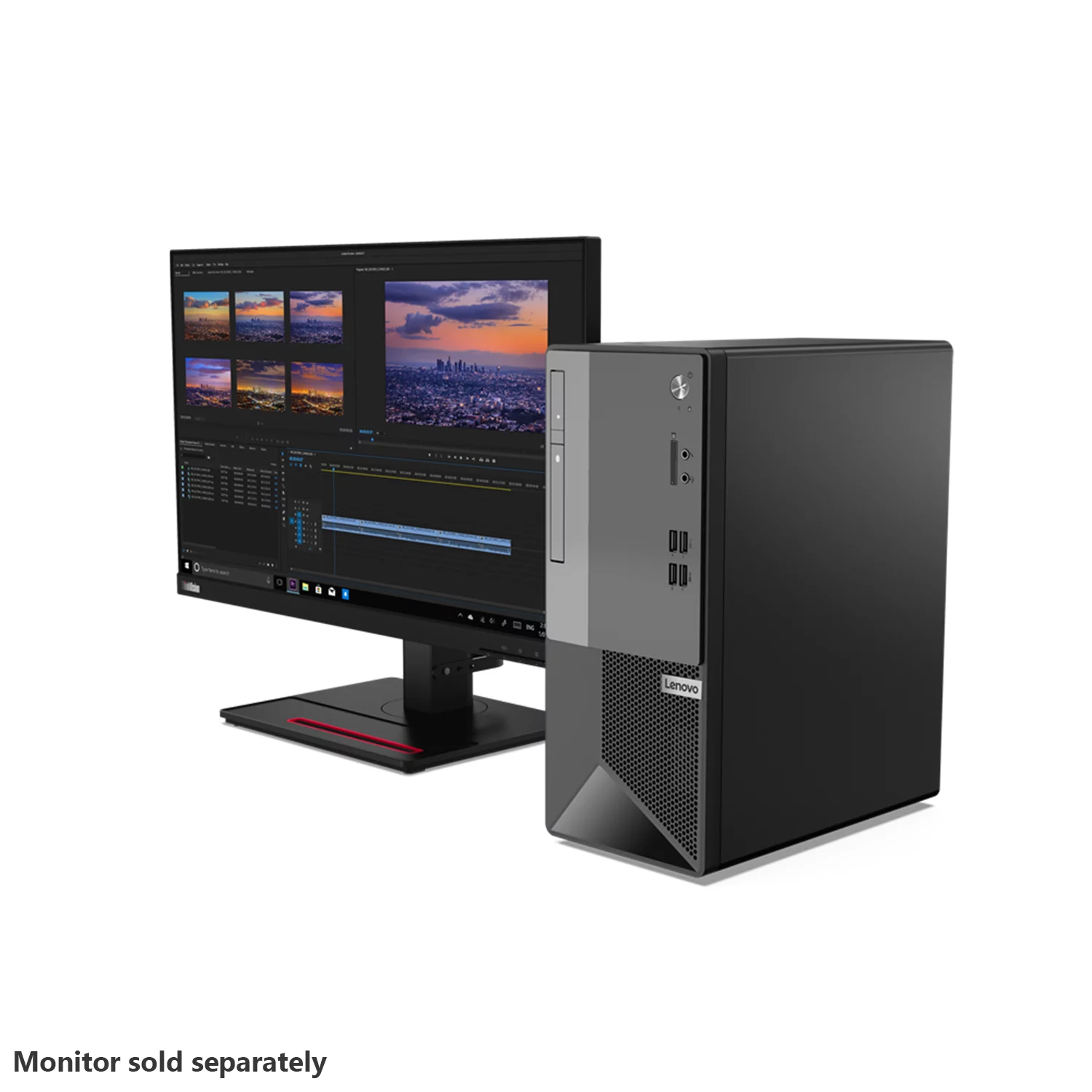 Lenovo V50T G2 Desktop, Intel Core i7-10700, 32GB RAM, 1TB SSD, Wi-Fi, Wired KB & Mouse, SD Card Reader, DVD-RW, HDMI, RJ-45, VGA, Windows 11 Pro, Black