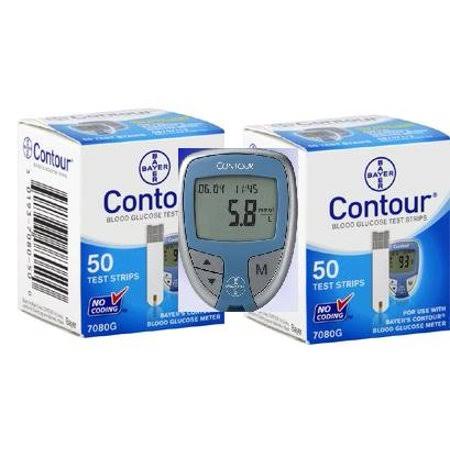 Ascensia Bayer Contour 100 Test Strips with Contour Meter Kit