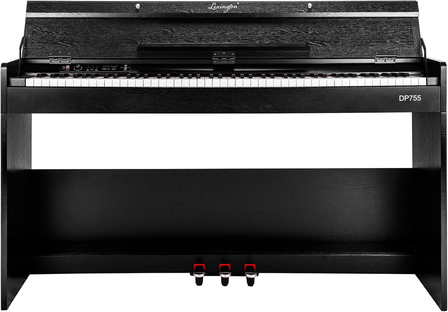 Lexington 88 Key Weighted Home Digital Piano, Hammer Action Electric Keyboard Piano for Beginners with Furniture Stand, Power Adapter, Triple Pedals, Headphone Jack and Recording, Digital Piano, Black