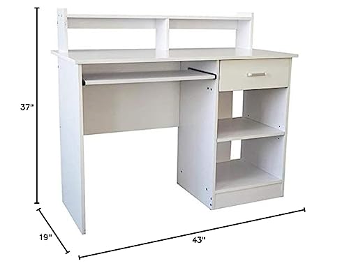 Home Office Computer Desk, Study Computer Desk Home Office Writing Small Desk, Modern Simple Style PC Table, Black Wood Frame (Black5)