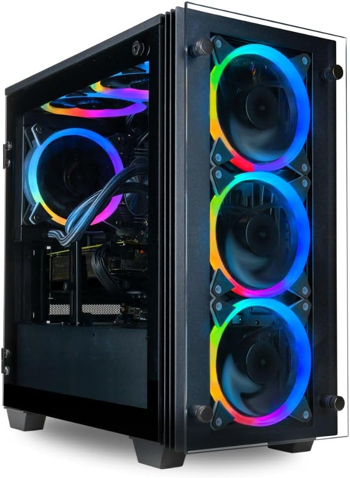 Empowered PC Stratos Micro Gaming Desktop - RTX 4060, Intel 20 Core i7-14700KF (~ i9-13900K), 32GB DDR5 RAM, 512GB NVMe SSD + 2TB HDD, WiFi, Windows 11H - Liquid Cooled RGB Gamer Computer
