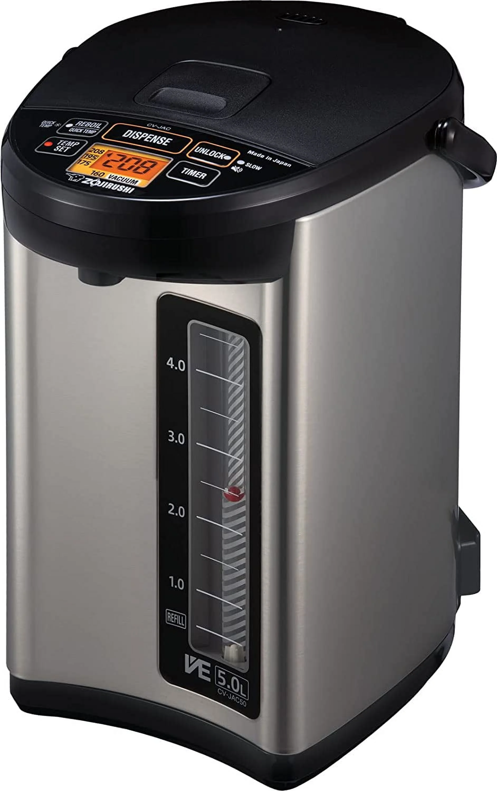 Excellent Zojirushi CV-JAC50XB  VE Hybrid Water Boiler & Warmer  5.0 Liter  Stainless Black  Made in Japan