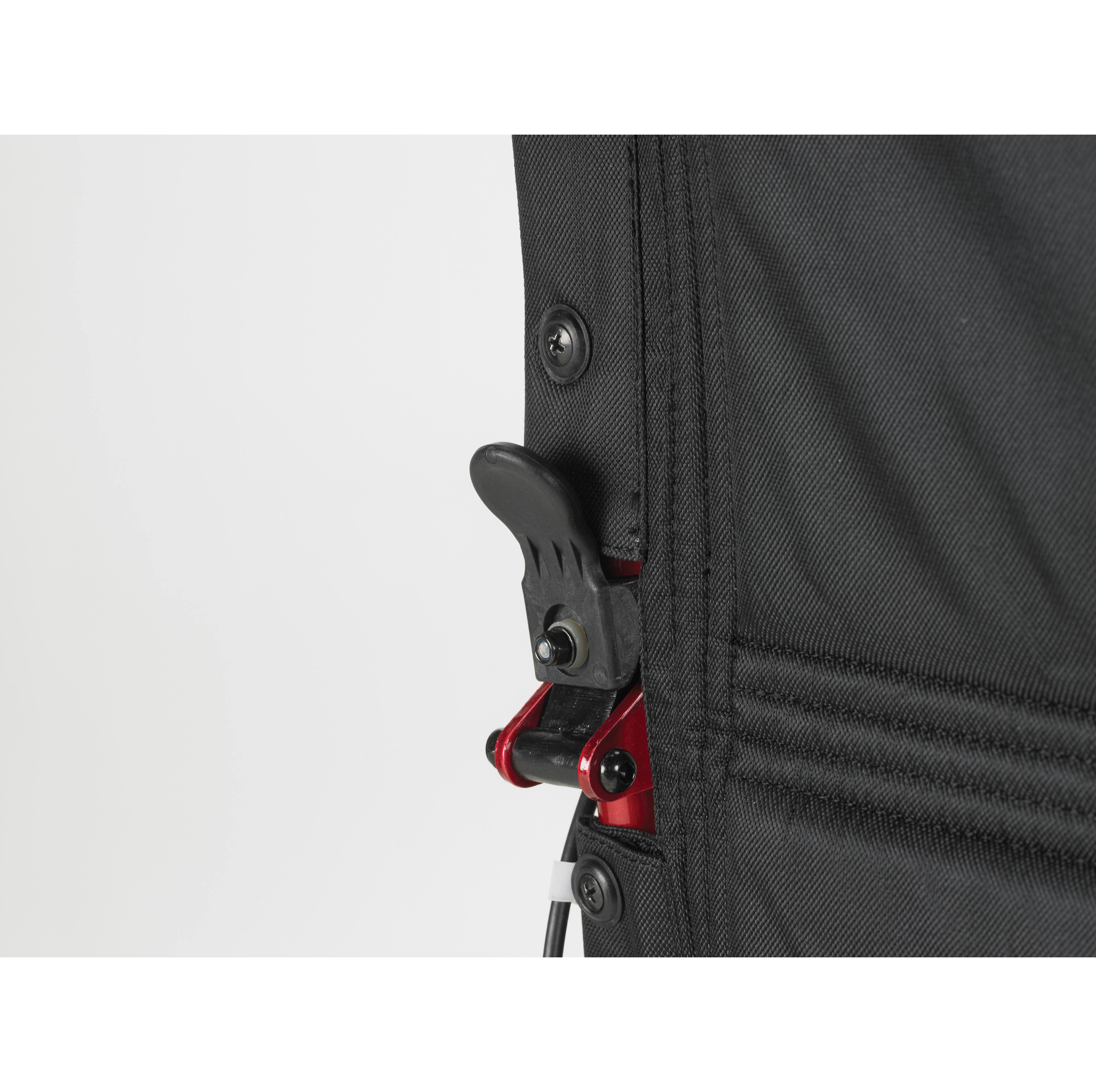 Drive Medical Lightweight Expedition Transport Wheelchair with Hand Brakes, Red/Black