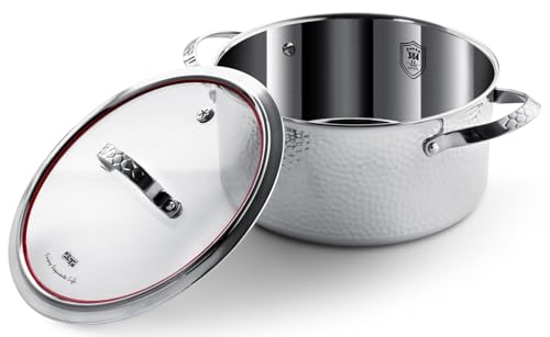 DSP Premium Stainless Steel Stockpot 10 Quart with Lid - Versatile Induction & Multi-Stove Compatible Large Cooking Pot, Ideal for Soup, Gumbo & Stew, Durable, Dishwasher Safe